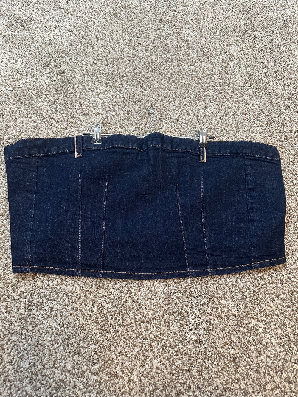 Fashion Nova Dark Blue Denim Strapless Tube Top